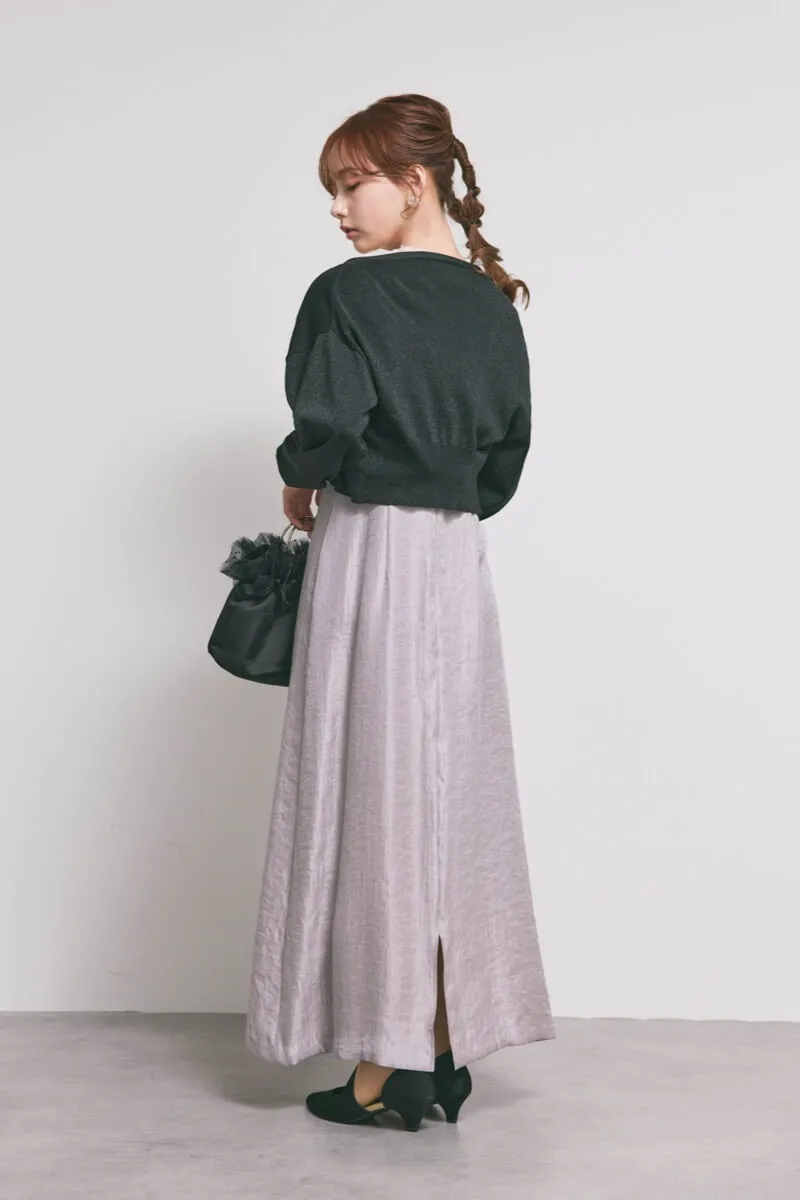 ラベンダーのボリュームチュールブラウスセットドレス