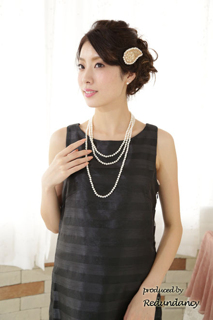 ブラックの透かしボーダーマタニティドレス