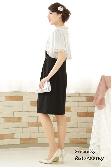 ブラックのハイウエストジャージー素材ワンピース