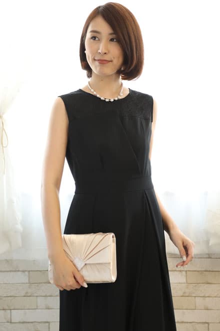 ブラックのビスチェ風ガウチョパンツドレス