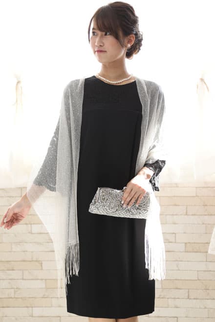 ブラックのレーススリーブIラインドレス