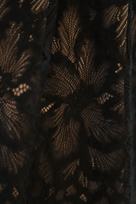 ブラックのウエスト切替え花柄レースドレス