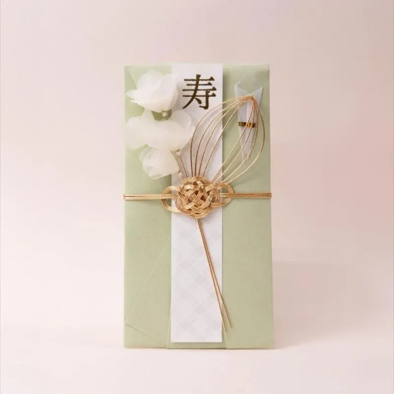 ミントグリーンのスイートピーご祝儀袋