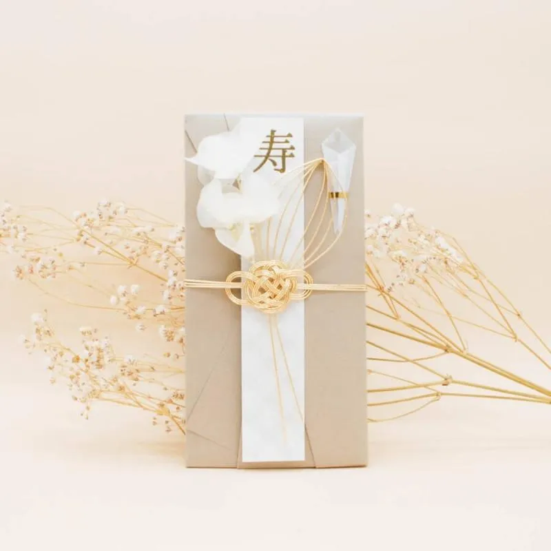 ブラウンのスイートピーご祝儀袋