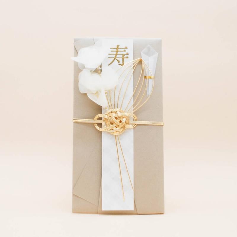 ブラウンのスイートピーご祝儀袋