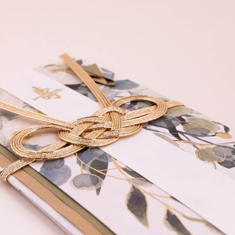 グリーンのボタニカルご祝儀袋