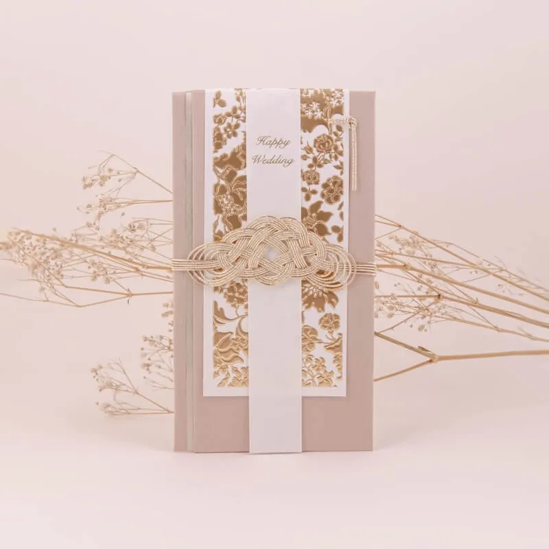 ピンクのフラワーエンボスご祝儀袋