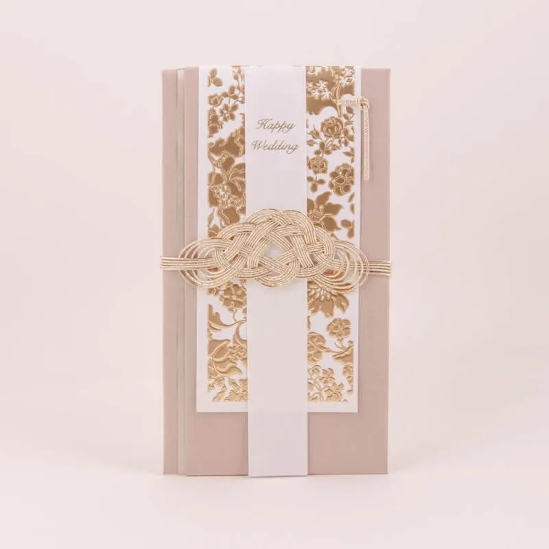 ピンクのフラワーエンボスご祝儀袋