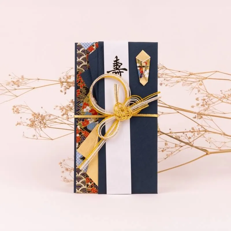 ネイビーの花衣ご祝儀袋