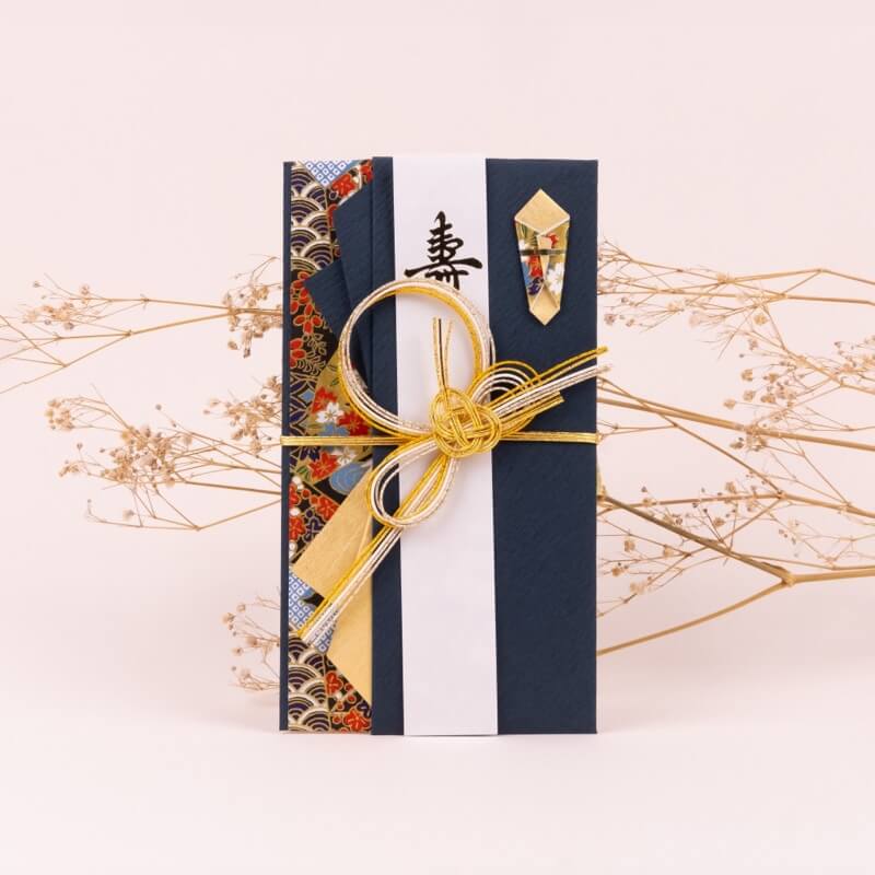 ネイビーの花衣ご祝儀袋