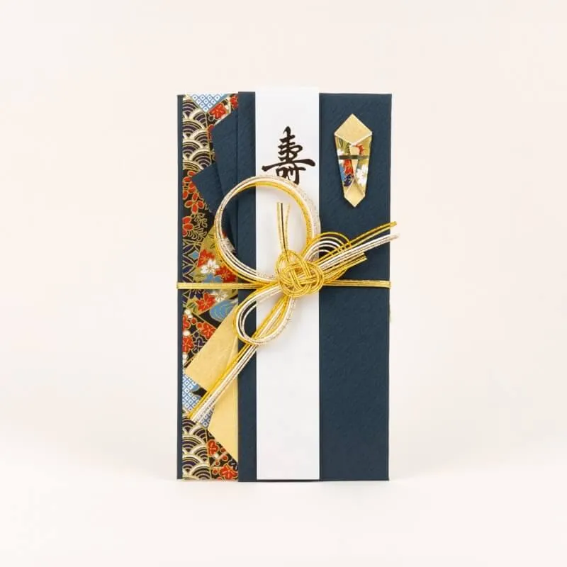 ネイビーの花衣ご祝儀袋