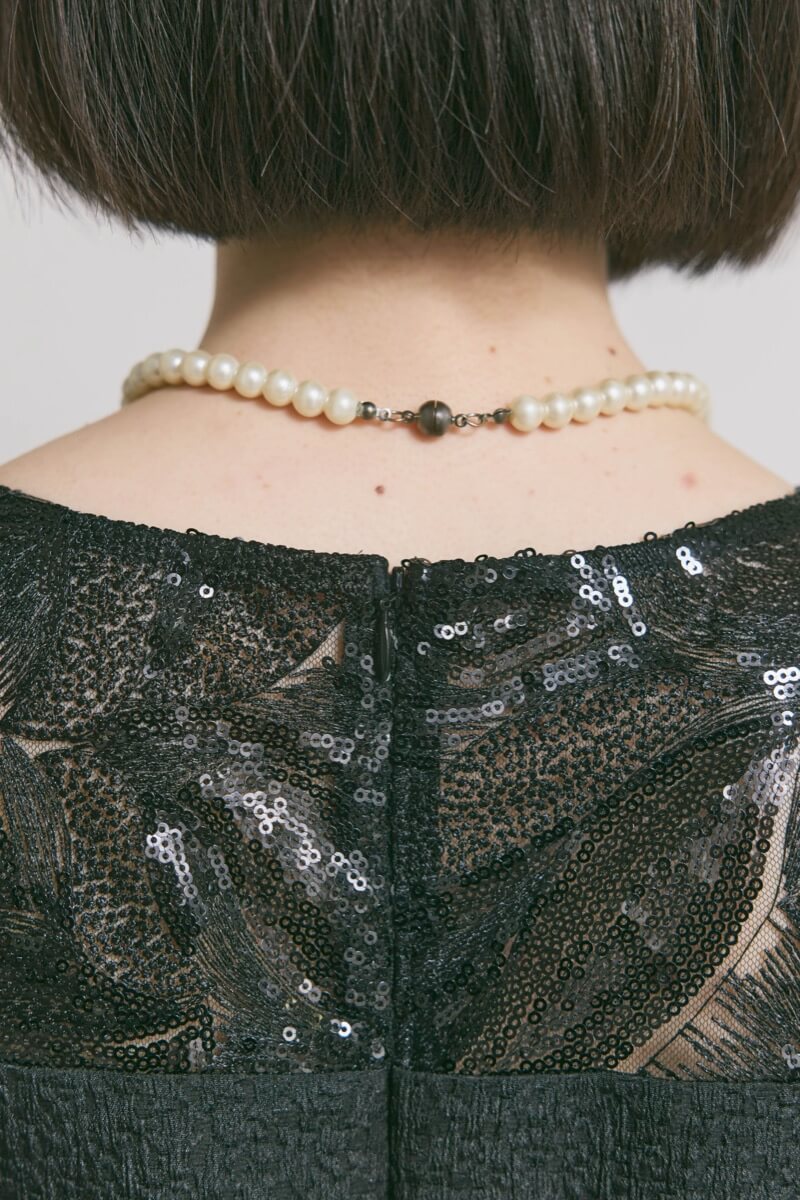 ブラックのブリエレースジャガードドレス [ 店頭販売価格 42,900円 ]