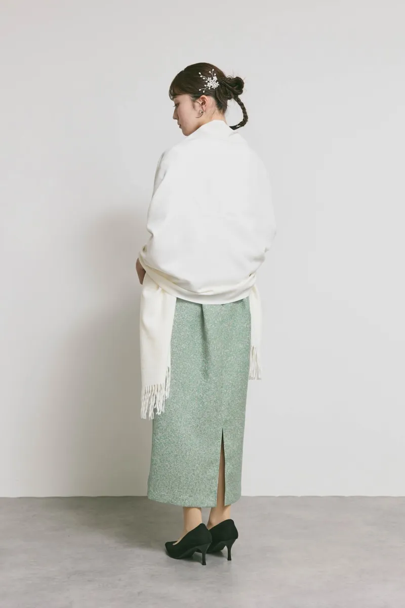 グリーンのスパンコールレースビスチェドレス