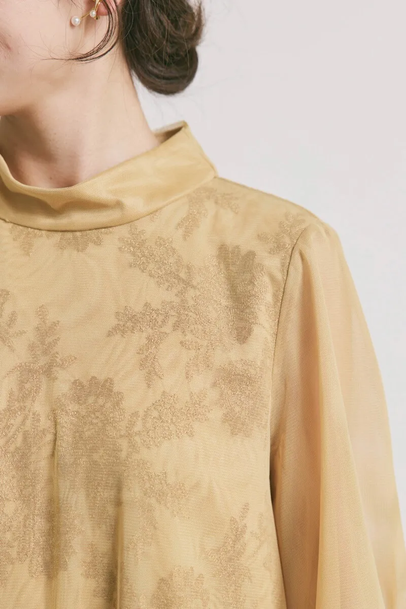 イエローのチュールレースAラインドレス