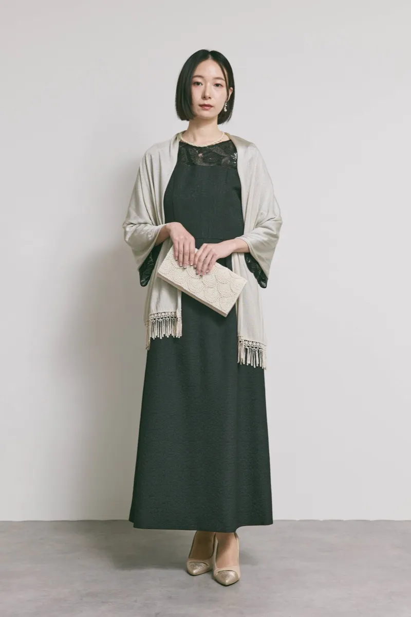 ブラックのブリエレースジャガードドレス [ 店頭販売価格 42,900円 ]