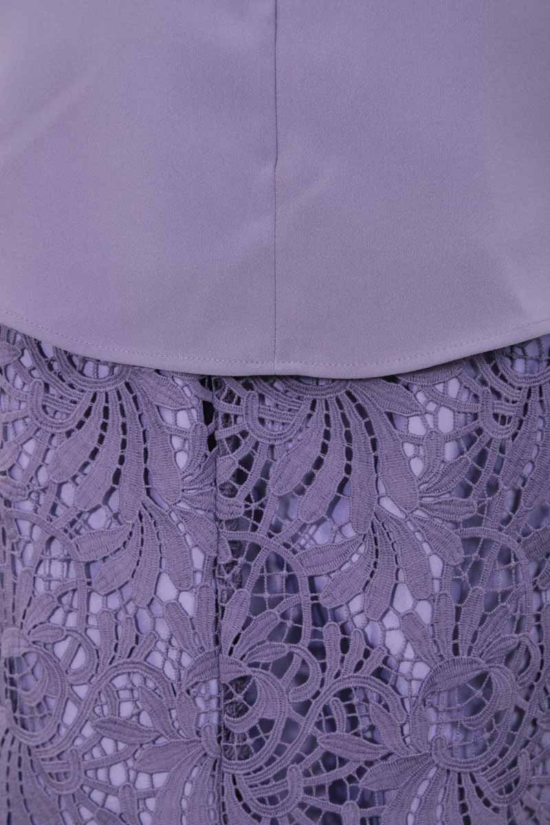 パープルのペブラムブラウスセットアップドレス