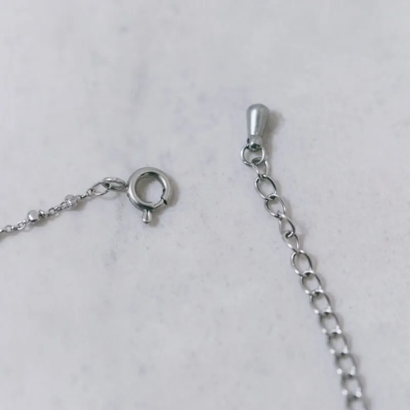 シルバーチェーンの1粒パールネックレス