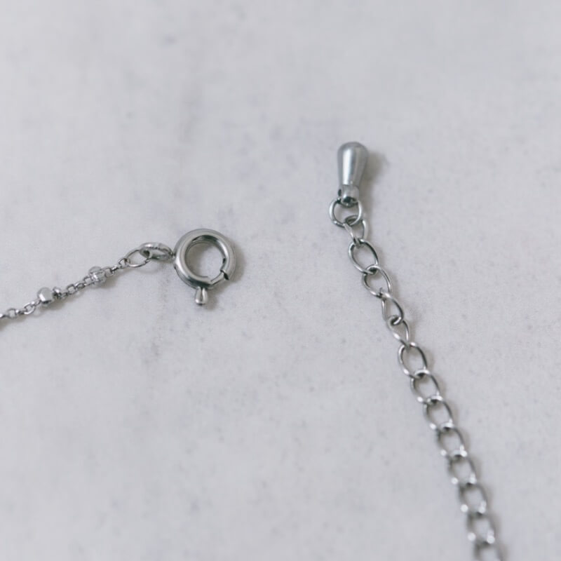 シルバーチェーンの1粒パールネックレス