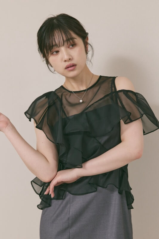 シルバーチェーンの1粒パールネックレス