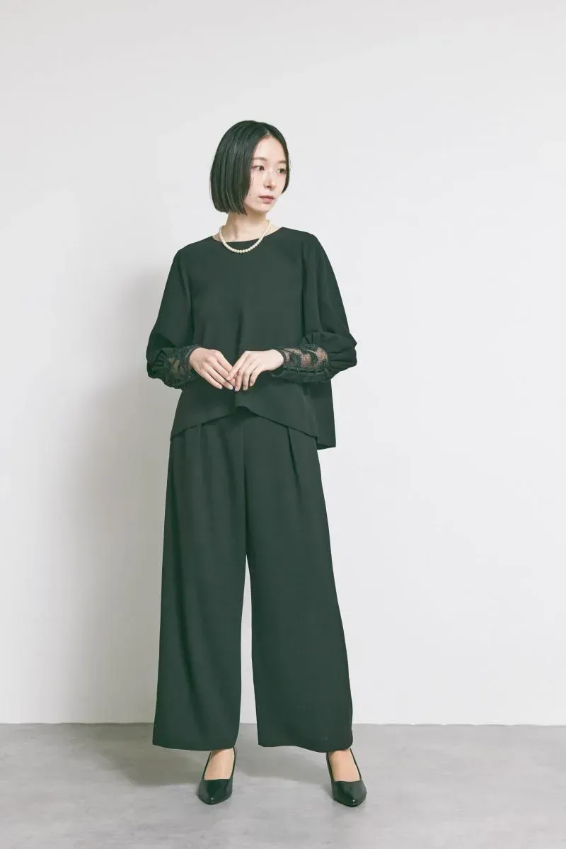 ブラックのエンブロイダリーフォーマルセットアップ