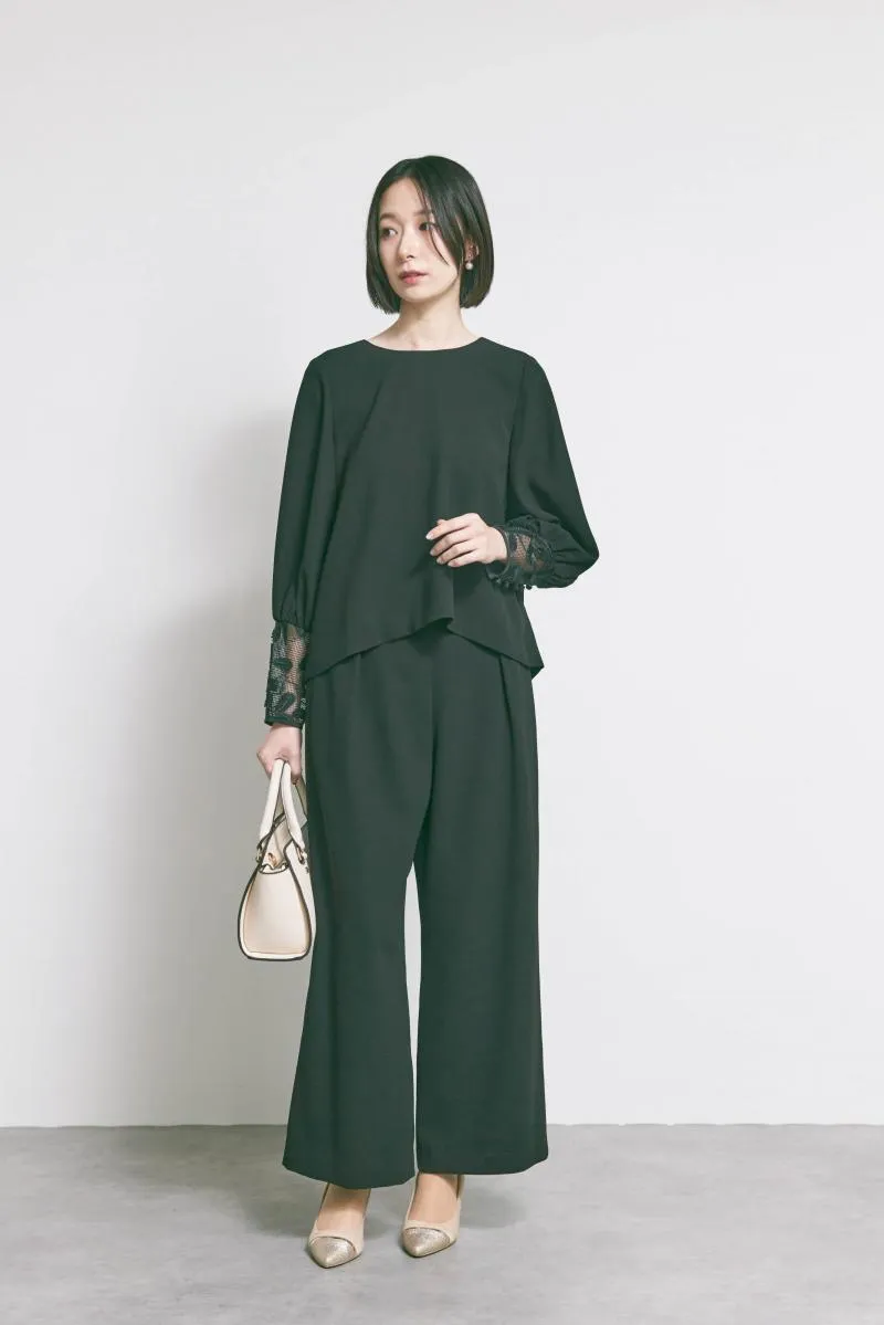 ブラックのエンブロイダリーフォーマルセットアップ