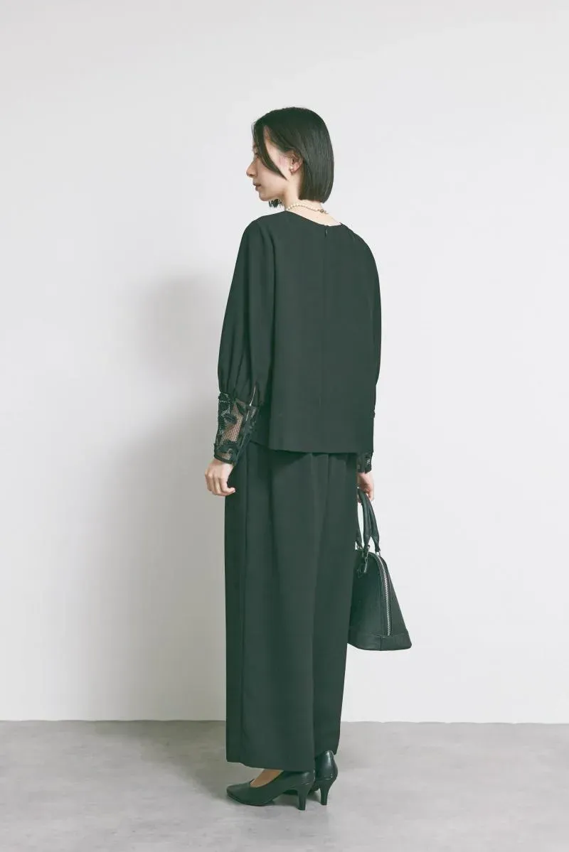 ブラックのエンブロイダリーフォーマルセットアップ