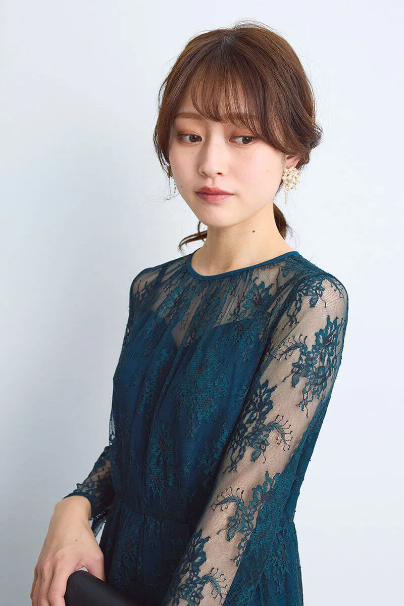 シャンデリアパールのボリュームイヤリング