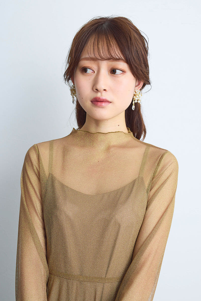 シャンデリアパールのボリュームイヤリング