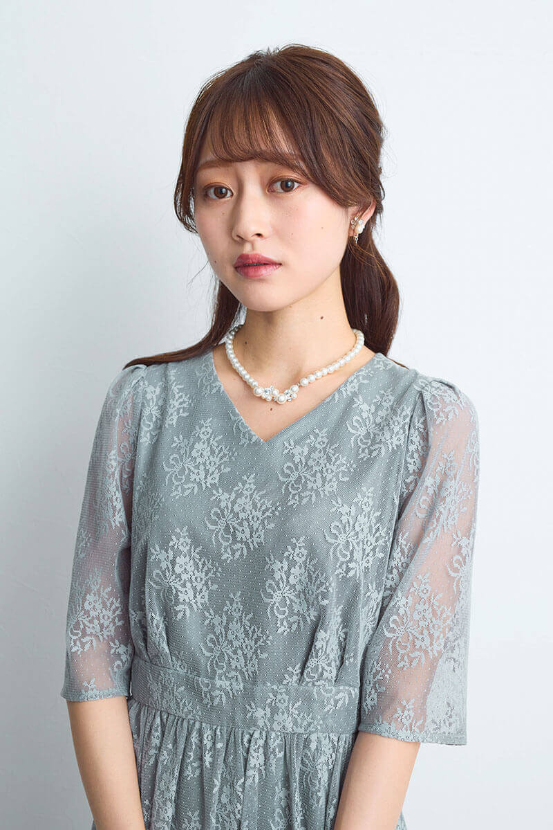 コットンパール×ビジューのイヤリング