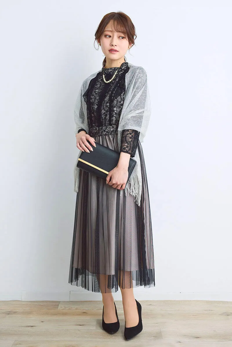 ゴールドチェーンのパール×ビジューボールネックレス