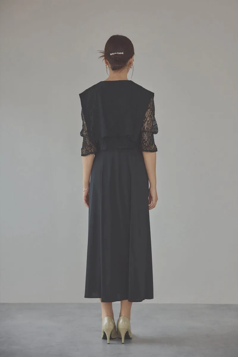 ブラックのレースボレロセットキャミソールドレス