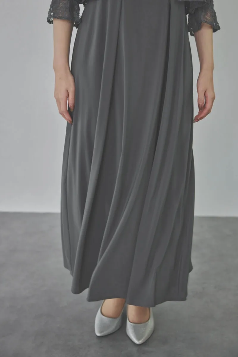 チャコールグレーのレースボレロセットキャミソールドレス