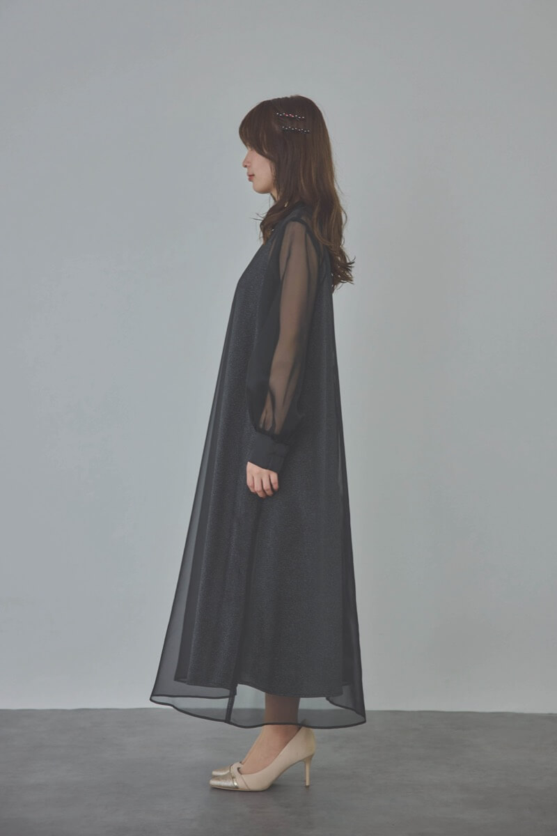 ブラックのマットカルゼオーガンドレス