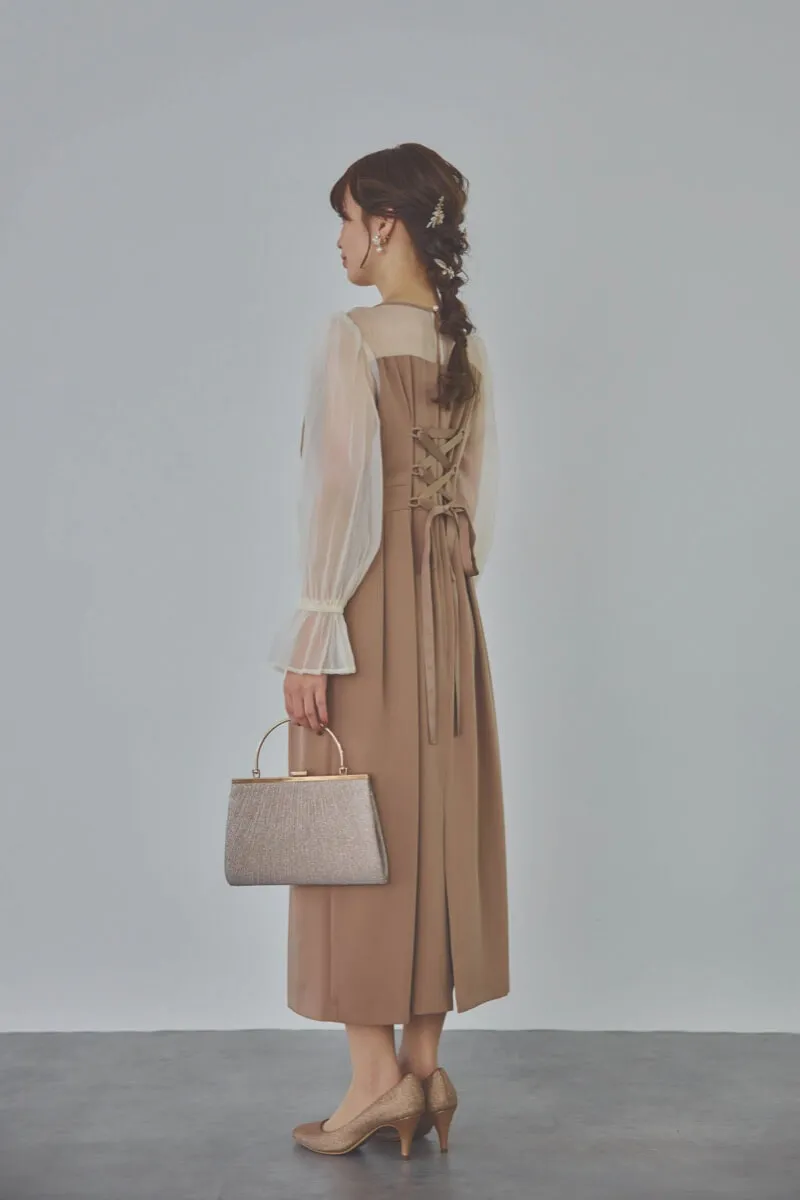 モカのビスチェデザインコクーンドレス