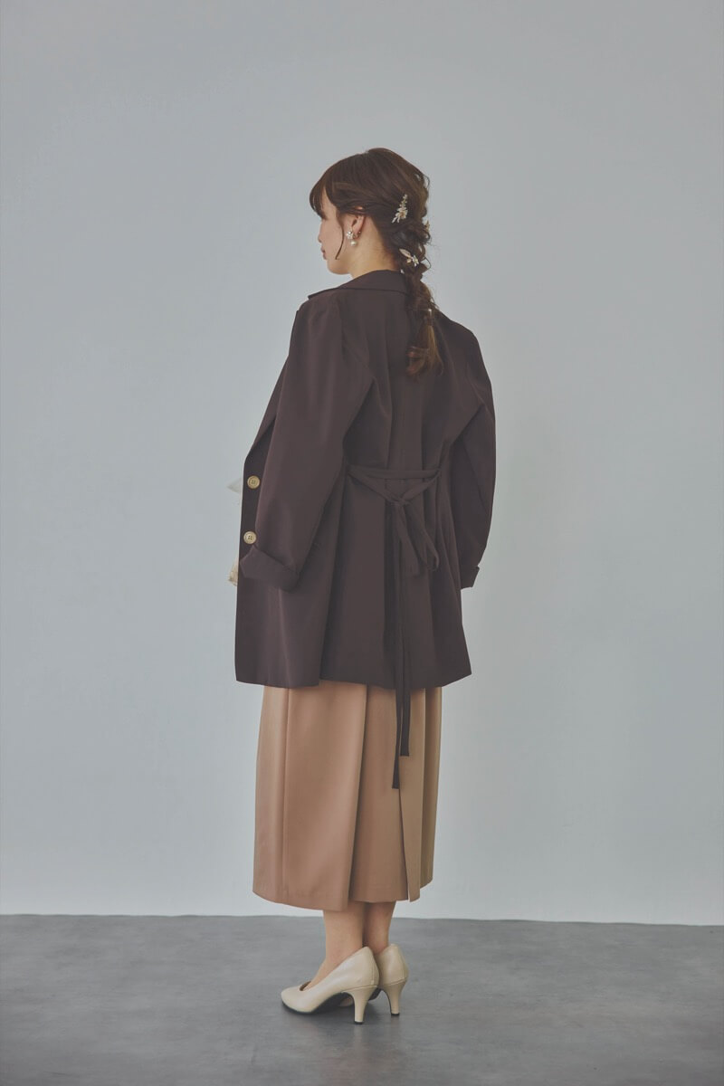 モカのビスチェデザインコクーンドレス