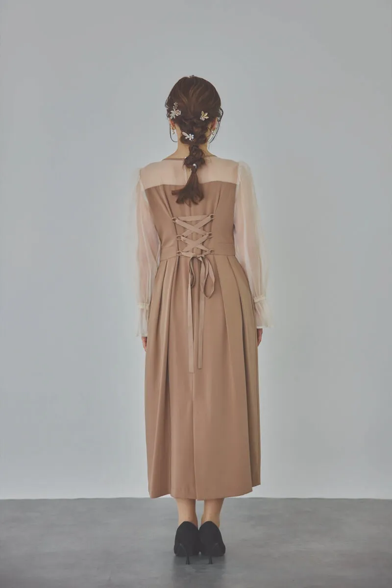 モカのビスチェデザインコクーンドレス