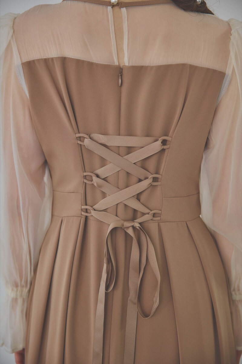 モカのビスチェデザインコクーンドレス