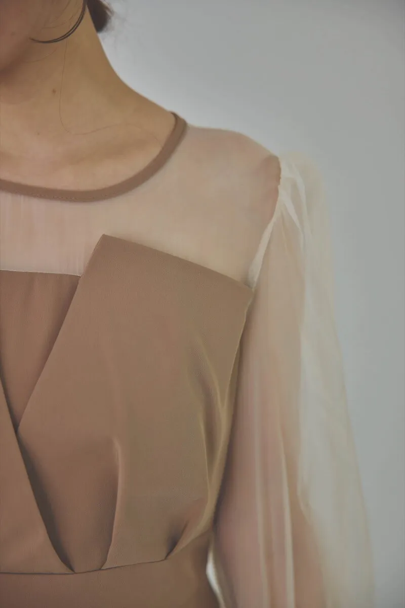 モカのビスチェデザインコクーンドレス