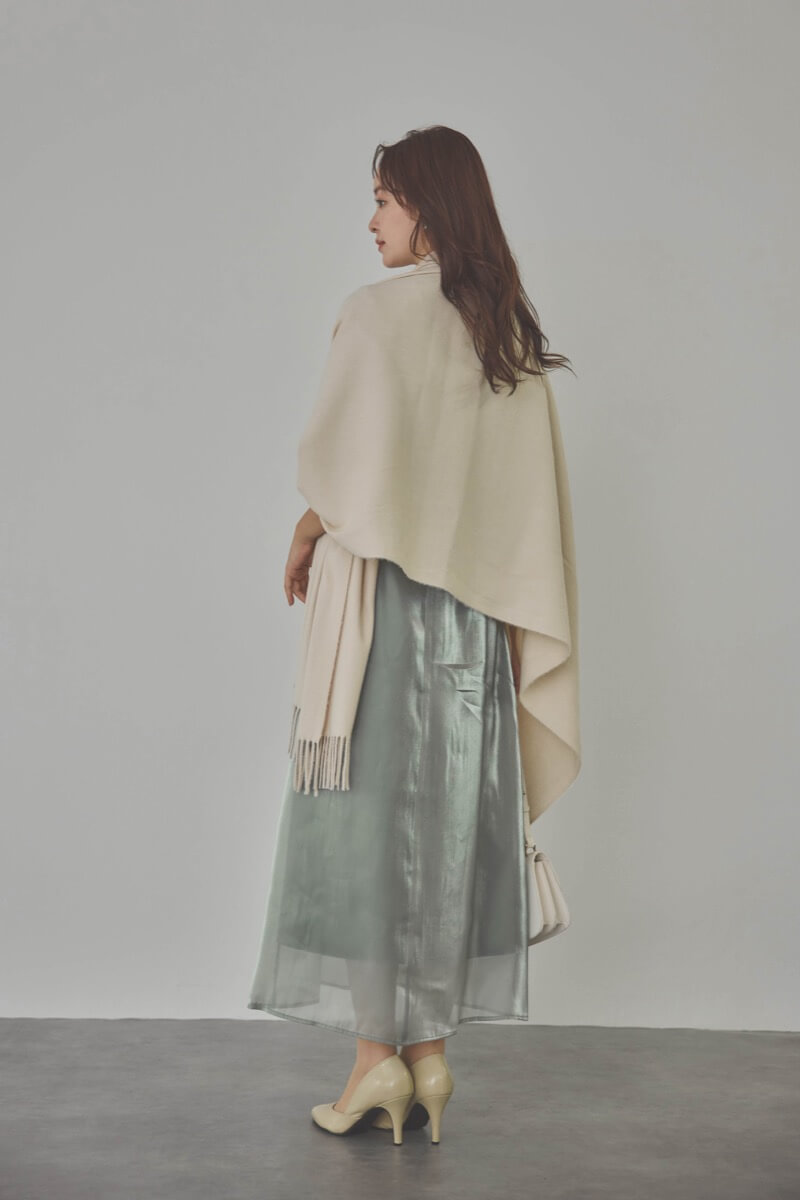 グリーンのスパンコールトップスセットドレス