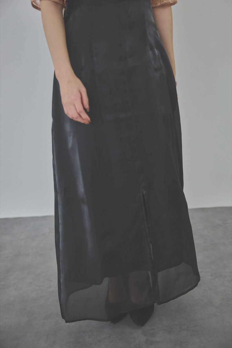 ブラックのスパンコールトップスセットドレス