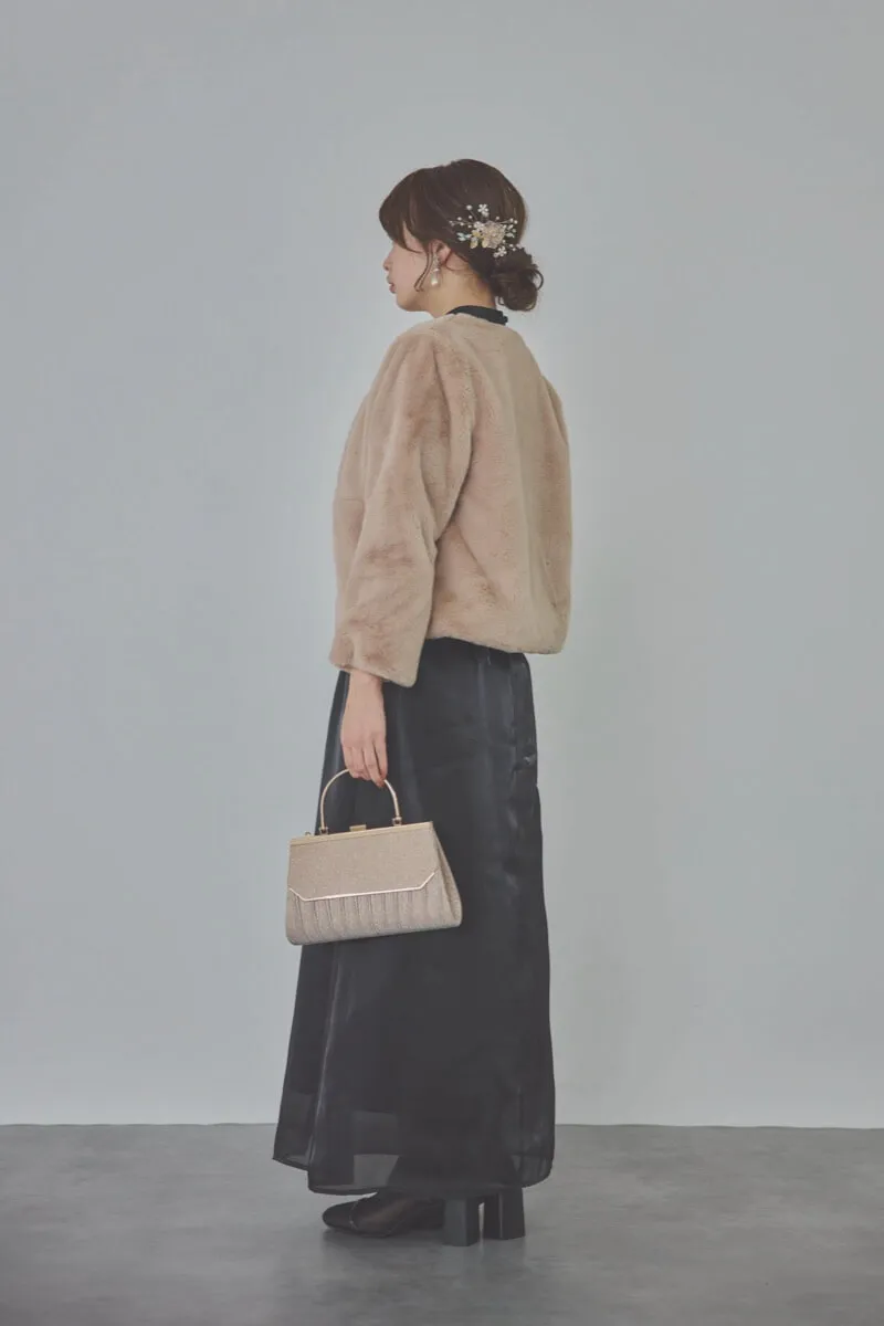 ブラックのスパンコール花柄トップスセットドレス