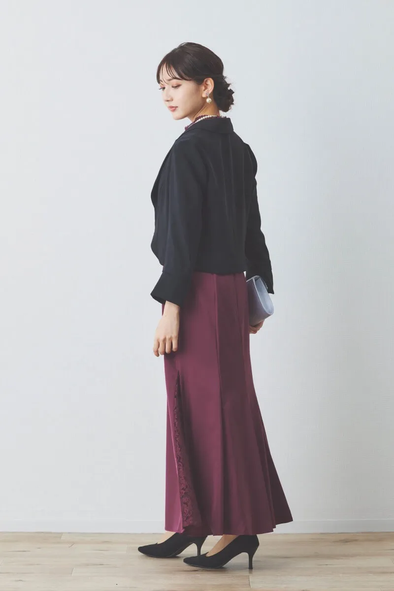 パープルのハシゴレースドレス