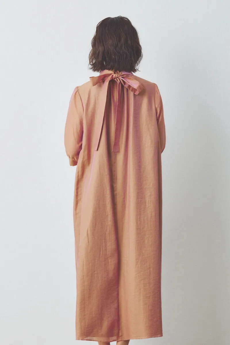 オレンジのシャンブレーAラインドレス