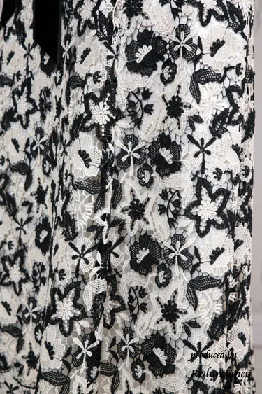 ブラック×ベージュのウエストリボンレースドレスコーディネートセット