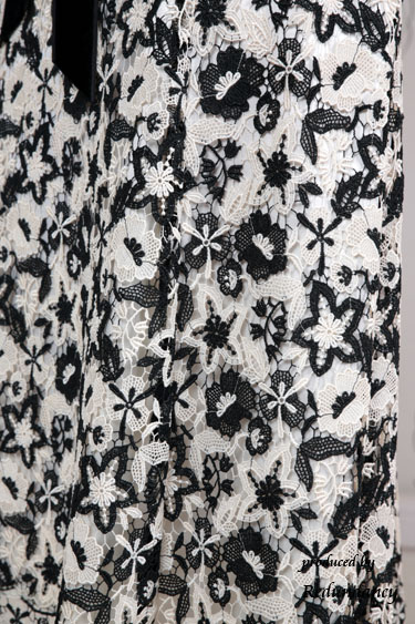 ブラック×ベージュのウエストリボンレースドレスコーディネートセット