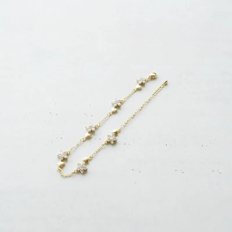 クリスタルフラワーブレスレット