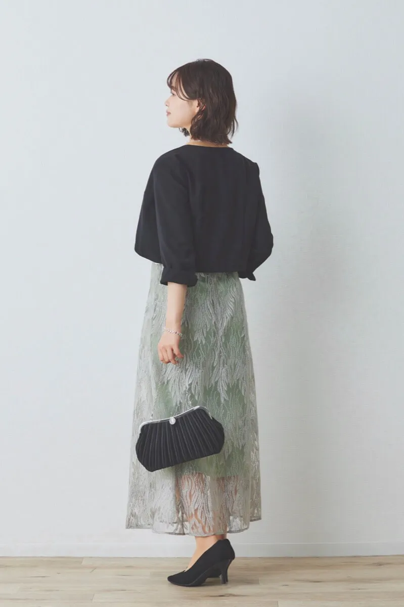 ミントのスパンコールアネモネドレス