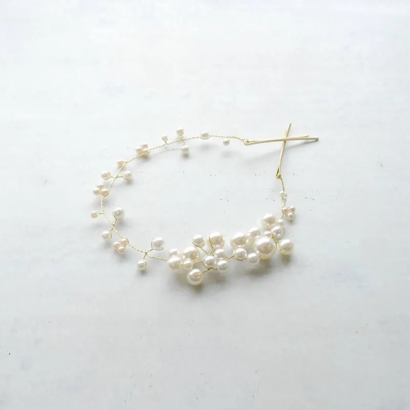 パールのアシンメトリーヘッドドレス(ピン2本セット)
