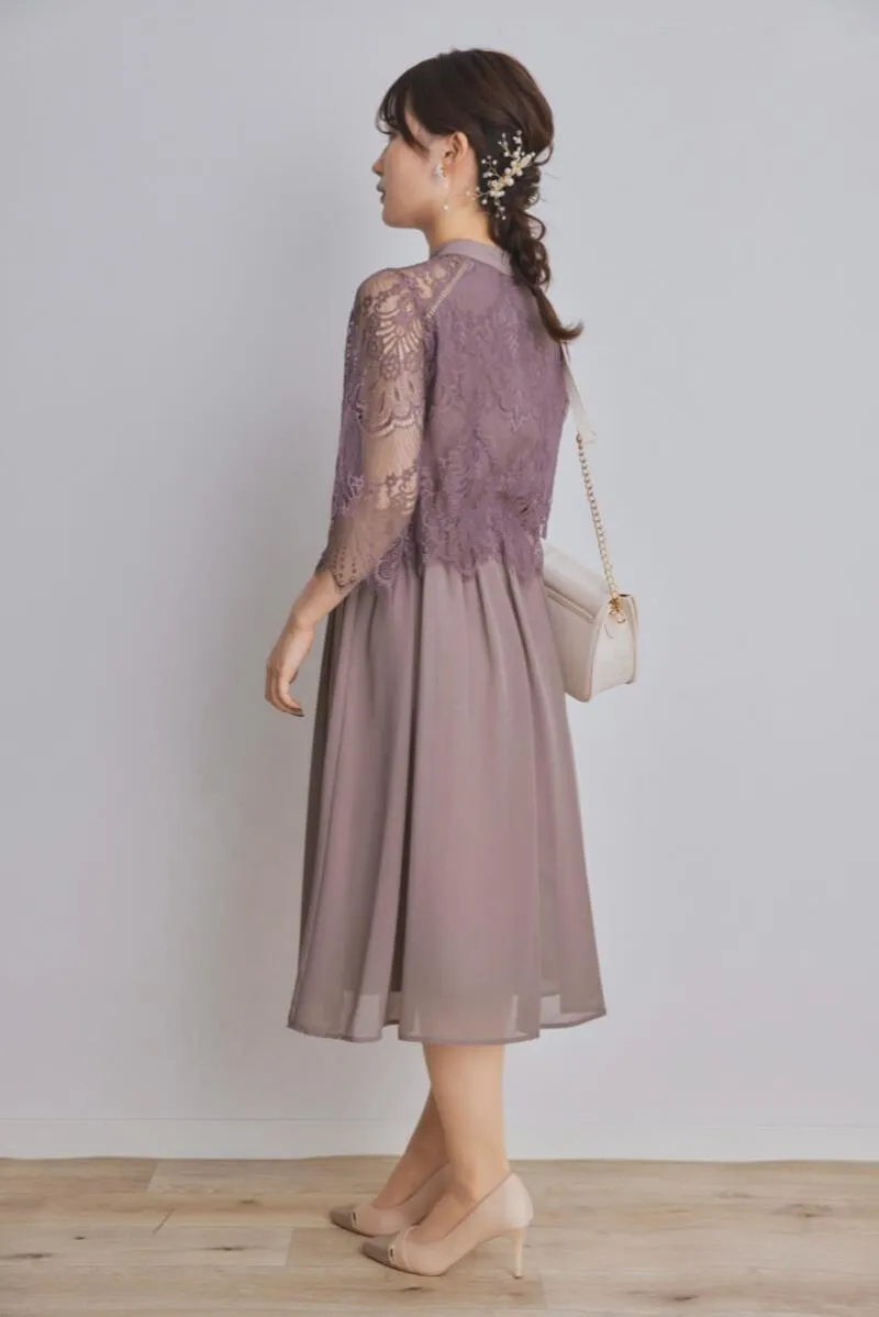 モカのボトルネックフレアドレス