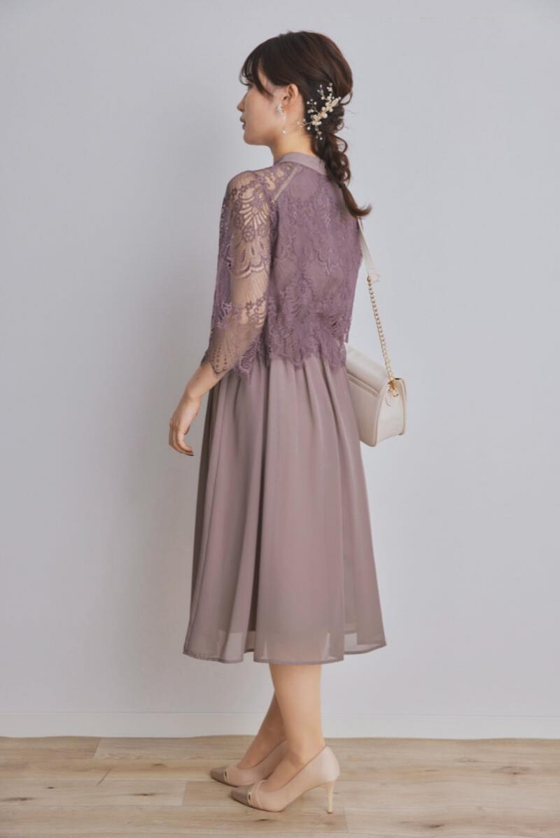 モカのボトルネックフレアドレス